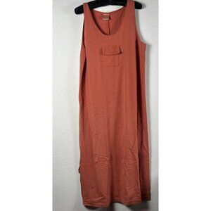 Cotton Connection Womens Scoop Neck Tank Dress Orange Sleeveless Pullover Small